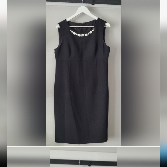 2 for $75 - Jones New York Women’s Size 14 Black Dress with Jewel Neckline - Picture 1 of 2
